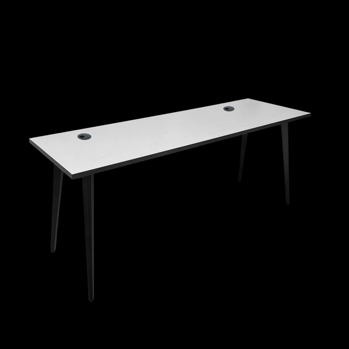 BLACK & WHITE STEEL FRAME DESK 59" - OFFICE DESK